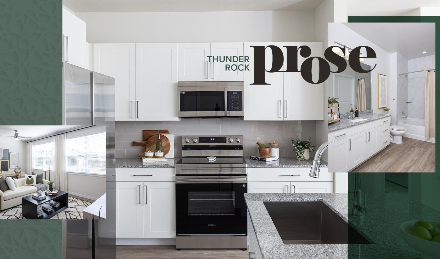 a kitchen with white cabinets