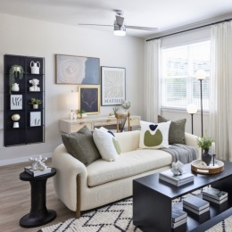 living area with easy access to other rooms