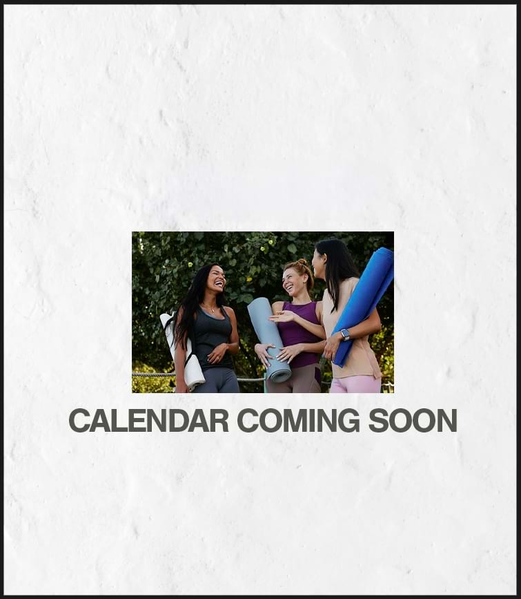 Events Calendar lifestyle image of women with yoga mats